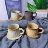 Винтажный керамический набор кофейной чашки и блюдца, ручная работа, чашка из каменной керамики, для дома, ресторана, чашка для воды