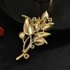 Elegant Orchid Brooch Light Luxury Niche Design Sense Blue Crystal Corsage Temperament Exquisite Elegant Suit Accessories