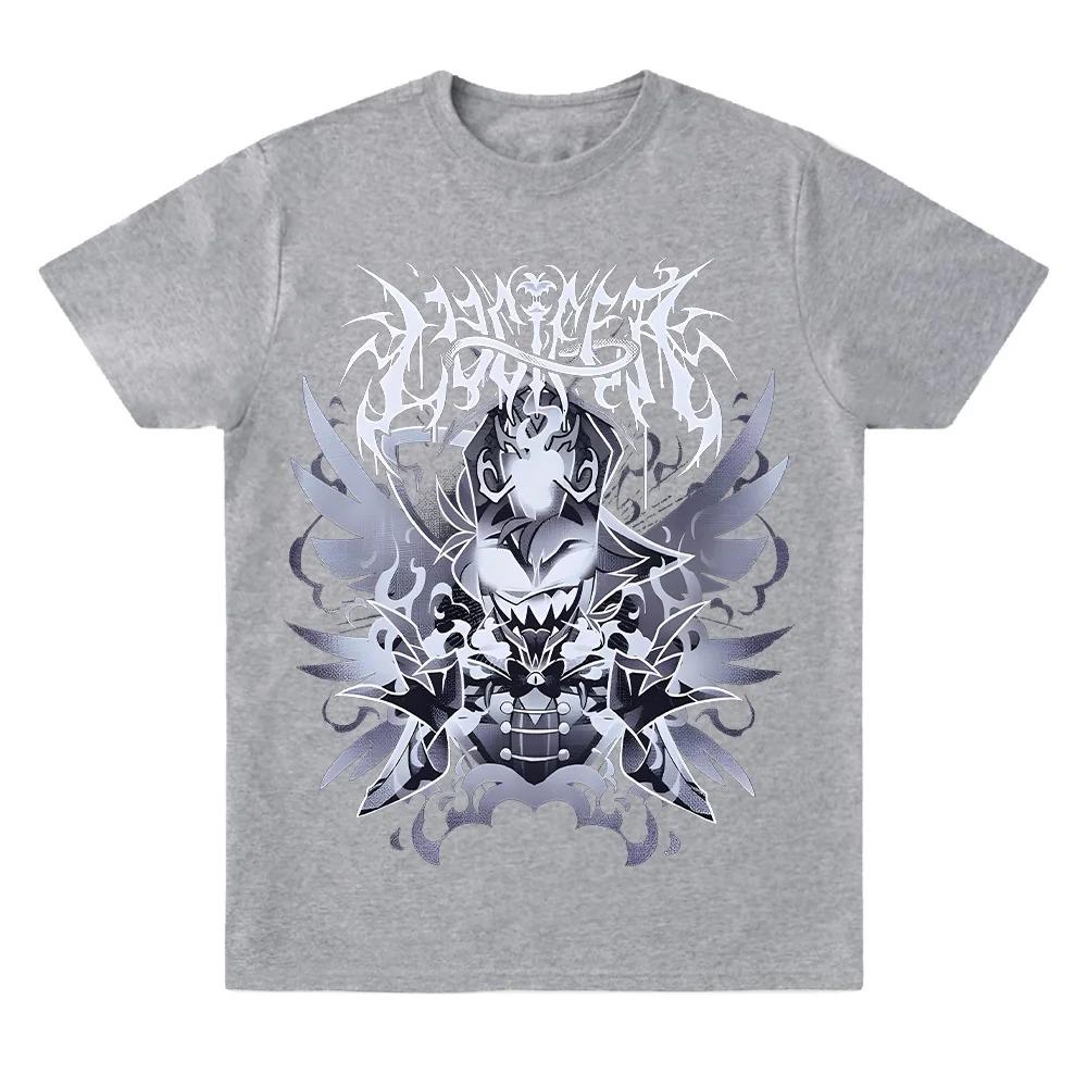 HazbinHotel Люцифер Металлическая футболка Эстетичная футболка Люцифера Морнингстара Высококачественный Люкс горячий продукт Унисекс Хлопок Оверсайз мягкая