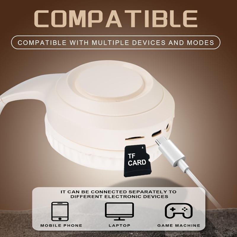 Складные беспроводные наушники, встроенный емкостный микрофон, функция шумоподавления при звонках, зарядка через USB Type-C, легкие открытые наушники