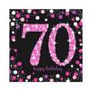 Sparkling Pink Celebration 70th Birthday Party Napkins (Pack Of 16)