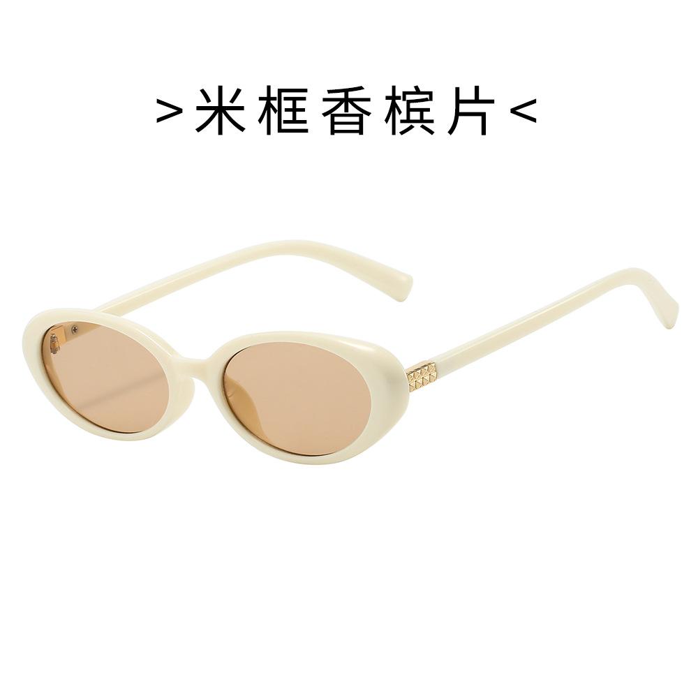 Plain Lens Glasses, Retro Oval Small Frame Sunglasses for Women, Sunglasses