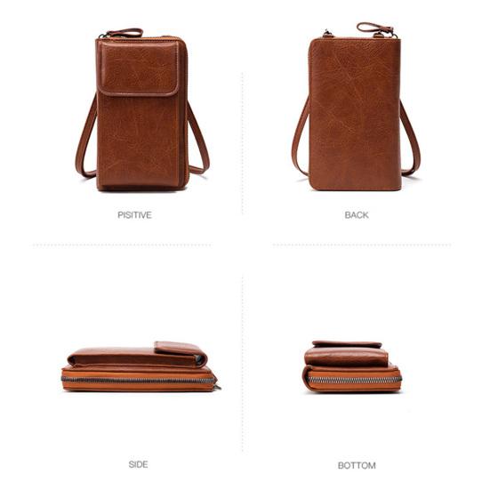 Women's Mobile Phone Bag Crossbody Wallet with Long Strap Small Shoulder Bag with Multiple Compartments for Daily Outings Travel Streets