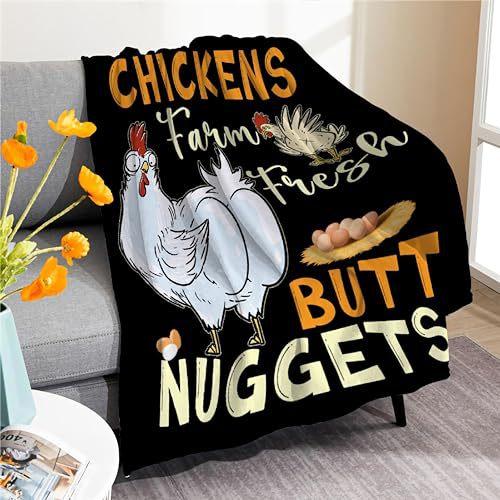 Cute Chicken Print Super Soft Flannel Blanket Bedding Decorative Blanket Living Room Lunch Break Blanket