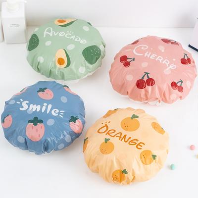 1 шт., милая шапочка для душа с фруктами, водонепроницаемая утолщенная шапочка для ванны, многоразовая эластичная шапочка для волос для женщин, товары для дома и быта