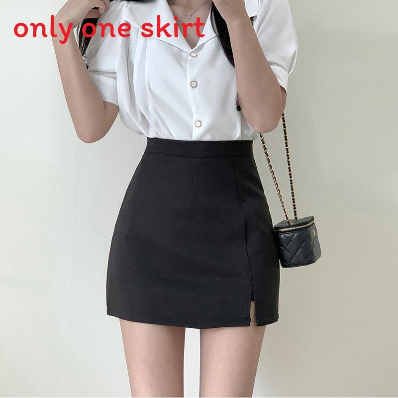 Classic Black Half Body Skirt For Women With Zipper Detail For Office And Casual Wear