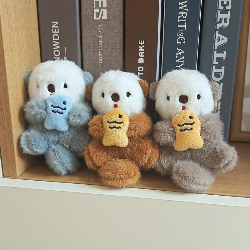 Милый плюшевый кулон-брелок Mizuse, мультяшный, ест рыбу, длинный хвост, маленькая коала, книжная кукла, украшение для сумки, подвеска для ключей автомобиля