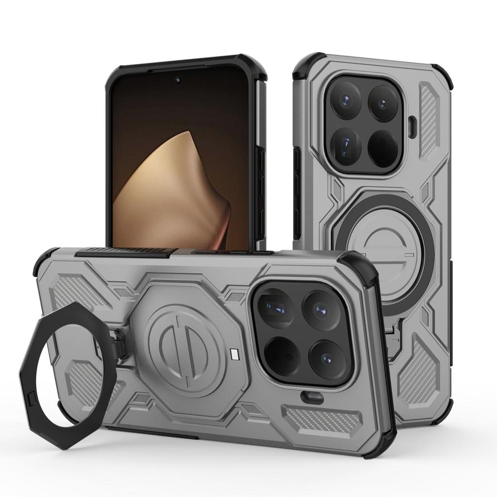 Чехол-кольцо с магнитом для Xiaomi 15T Pro, вращающийся на 360° [Защита от падений военного уровня] + Металлическая пластина для чехла телефона MagSafe