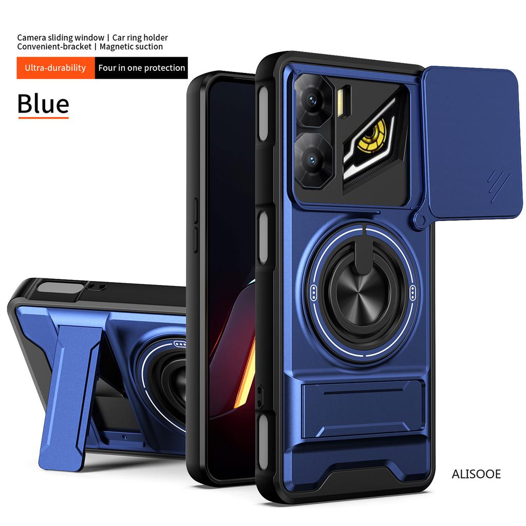 Чехол для Nubia Neo 3 5G Чехол Вращающийся Сдвижной Защита камеры Кольцо-подставка Противоударная крышка Capa Funda