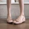 Wear Small Height-increasing Bow Shoes, Light Square Head Nude Light Mouth Flat Ballet Shoes for Women