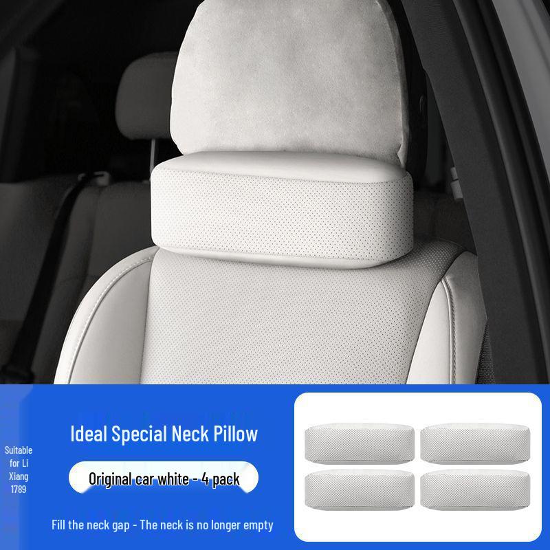 Headrest, Neck & Lumbar Support Pillow Set for Car Interior: L6/L9 Headrest, L8 Neck, L7 Lumbar, MEGA Neck Decor