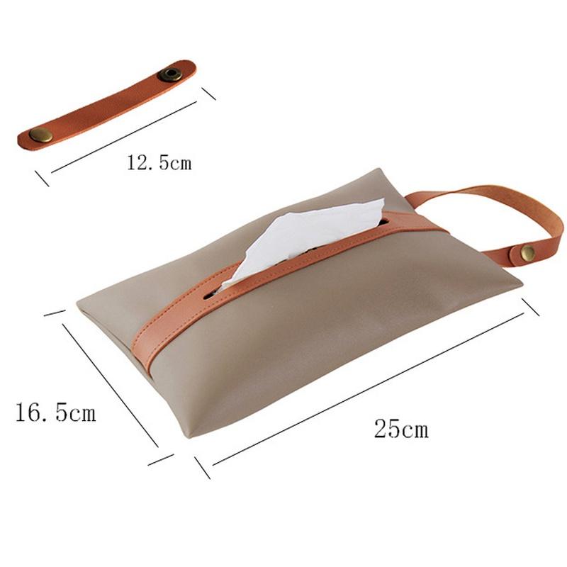Simple Tissue Cover Car Tissue Box Paper Bag Hanging Home Decoration Tissue Cover Leather Tissue Box