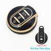 Золотой Край TPU Бесключевой Для Mini Cooper S One Countryman Clubman F54 F55 F56 F57 F60 Корпус Ключа Автомобиля Чехол Брелок Кольцо Цепочка