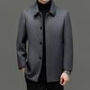Wool Coat Autumn and Winter Daddy Suit New Style Middle-aged and Elderly Men's Mid-length Wool Coat Business Casual Lapel