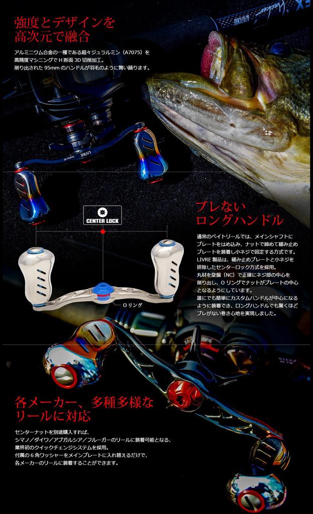 Катушка LIVRE 3011 с рукояткой Feather 95 для crankbaits Shimano, правая, GMG.