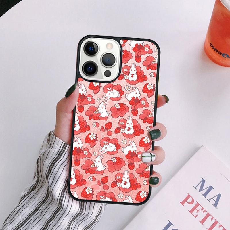 Милый чехол для телефона с клубникой для iPhone 17 Air 14 13 12 16 Pro Max 15 Plus Max Защитный корпус coque