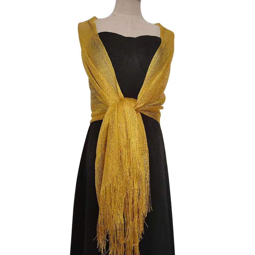 Женские элегантные вечерние платья, шали, золотые, серебристые проволочные кисточки, женские вечерние свадебные аксессуары, шарф