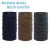 Adult 100% Merino Wool Neck Gaiter Light Quick Dry Breathable Face Mask for Ski Hiking Neck Tube Scarf Multifunctional Headwear