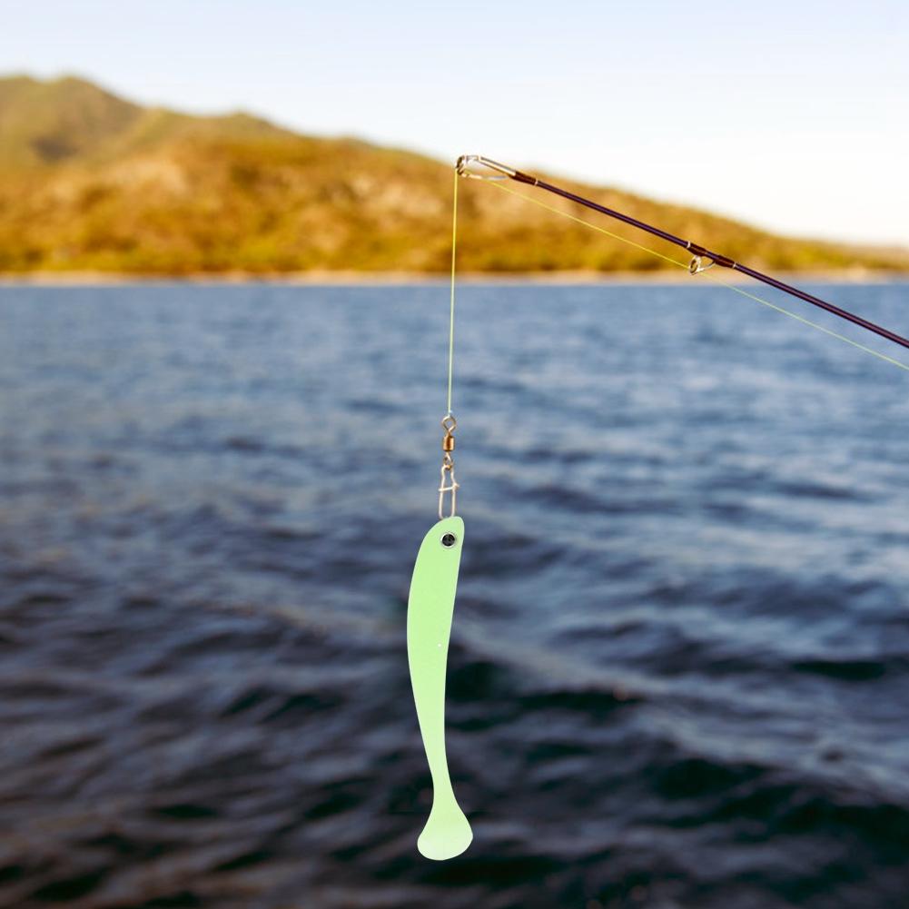 AR41 10PCS 75mm T Tail Soft Worm Artificial Bait Lures Fishing Tackle AccessoriesLuminous