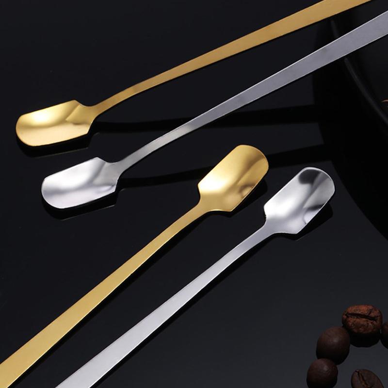 1 шт., ложка для льда с длинной ручкой из нержавеющей стали, посуда для кофе и чая, десертные ложки для перемешивания, ложка для мороженого, совок