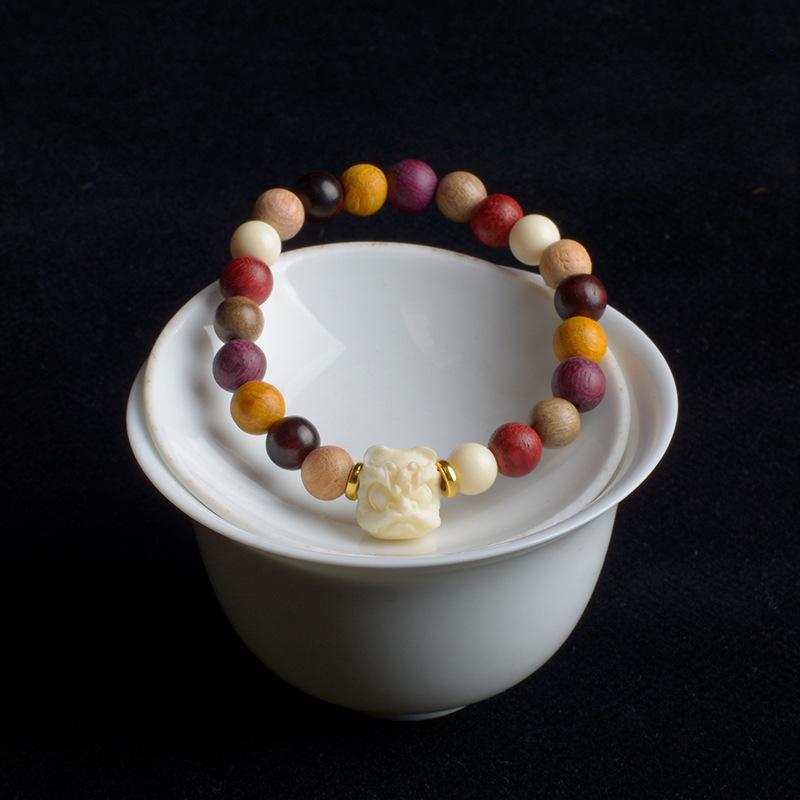 Зеленый сандал, бамбук, светящееся беговое кольцо «Вечная ночь», женский браслет, красный сандал, кровавый сандал, маленький браслет из сандалового дерева для Барби