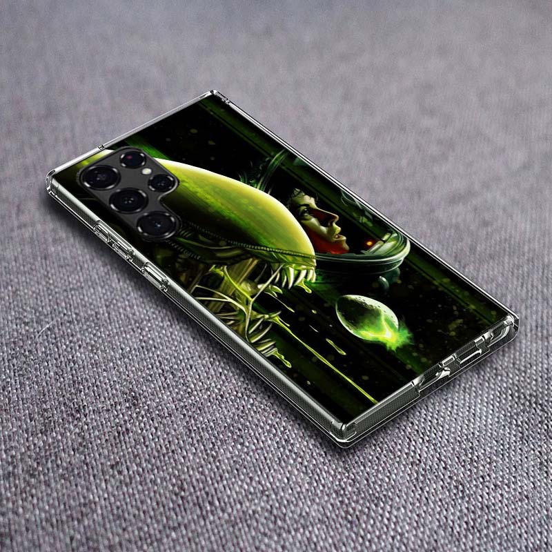КРУТЫЙ Чехол для телефона с изображением Чужого (Xenomorph) Для Samsung Galaxy S24 S23 S21 S20 FE S22 S26 Ultra S25 Edge S10 Plus Прозрачный ТПУ Чехол