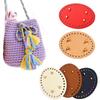 1PC PU Leather Replacement For Crochet Knitting Handbag Oval Bag Bottom Accessories 4 Rivets
