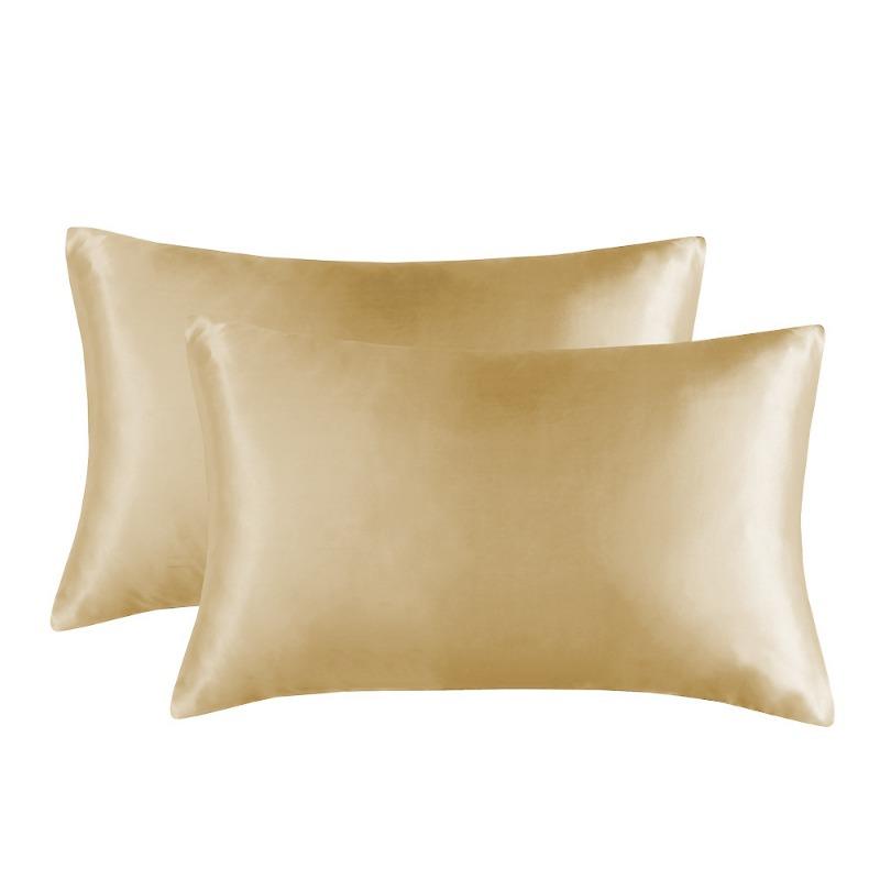 One Set Solid Color Double-sided Silk Pillowcase Mulberry Silk Ice Silk Beauty Pillowcase Single Silk Broadside Pillowcase