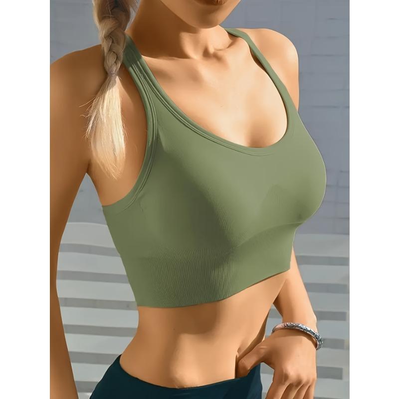 Большой размер спортивный бюстгальтер без косточек с амортизацией для женщин с перекрещенной спинкой и регулируемой задней застежкой для йоги и фитнеса
