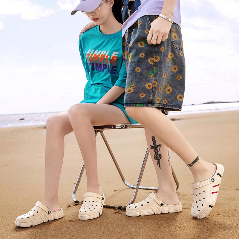 Сандалии унисекс, летняя садовая обувь, пляжная обувь с отверстиями, мужская обувь, женские тапочки