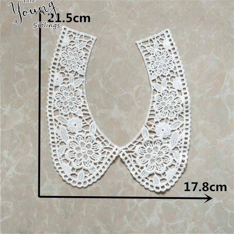 Fashion Style White Lace Fabric Neckline Embroidery Applique Lace Collar DIY Trim Sewing Clothing Accessories Craft Supplies