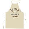 Planetee Tablier Tout est bon dans la cuisine de EVELINE | Cadeau original Prénom pour Cuisinière | Vêtement Blouse protection