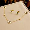 DIEYURO 316L Stainless Steel Cartoon Cute Bee Zircon Neck Earrings Set For Women New Fashion Trend Waterproof Jewelry Gift Set