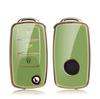 Golden-edged TPU Car Flip Key Case Cover Shell For Volkswagen VW Polo Golf Passat Tiguan Beetle Caddy T5 Up Eos Skoda Octavia Seat Leon Altea