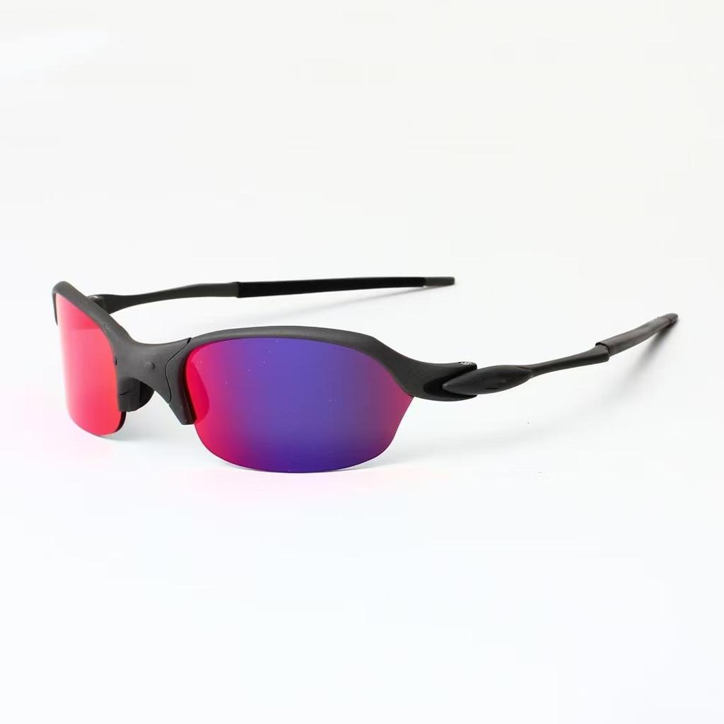 New European and American style outdoor sports cycling half-frame sunglasses, trendy and retro design for both men and women
