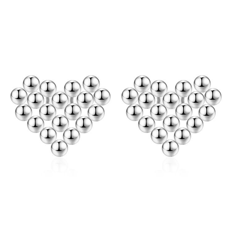 Серьги-гвоздики Wind Titanium Steel с круглыми бусинами, женские, нишевого дизайна, квадратные, треугольные серьги Love из нержавеющей стали