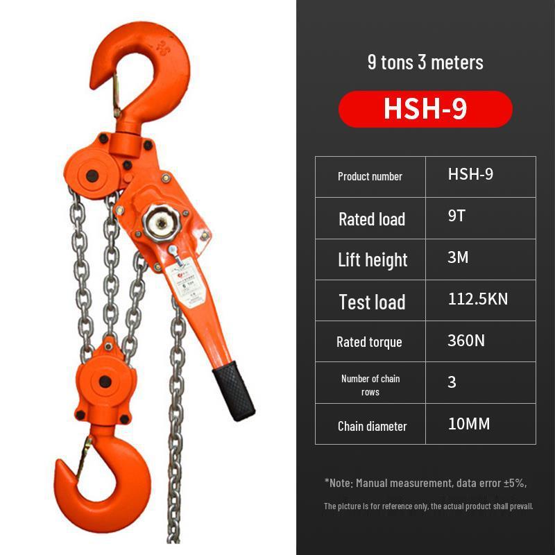 Hand Operated 0.75/1.5 Ton Chain Hoist and Lever Wire Tightener