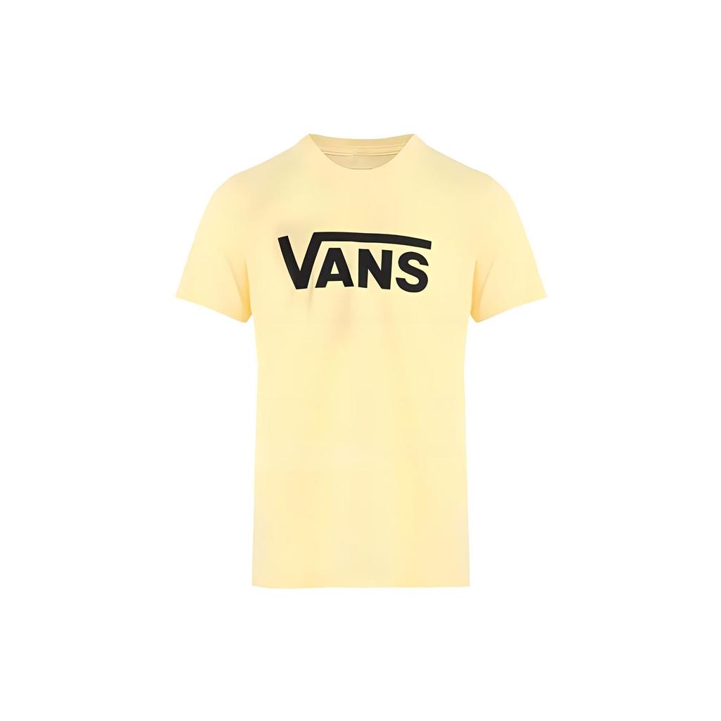 Vans Повседневная футболка унисекс с круглым вырезом и принтом логотипа, светло-желтая, VN0A4MM686V