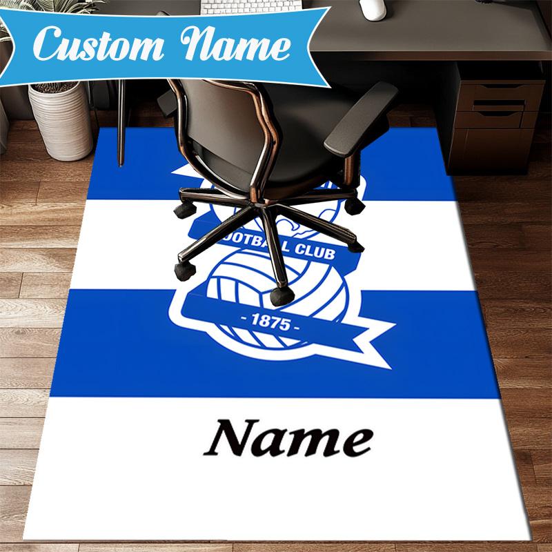 Custom Name Birmingham Football Crest Rug Game Carpet, Floor Mat for Bedroom Living Room Entryway Rug, Home Decor Idea Gift for Christmas birthday