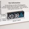 USB Powered Digital Alarm Clock TEMP Date Week Dual Alarm Timing Countdown Snooze Table Clock Auto Dimmable 12/24H DST LED Clock