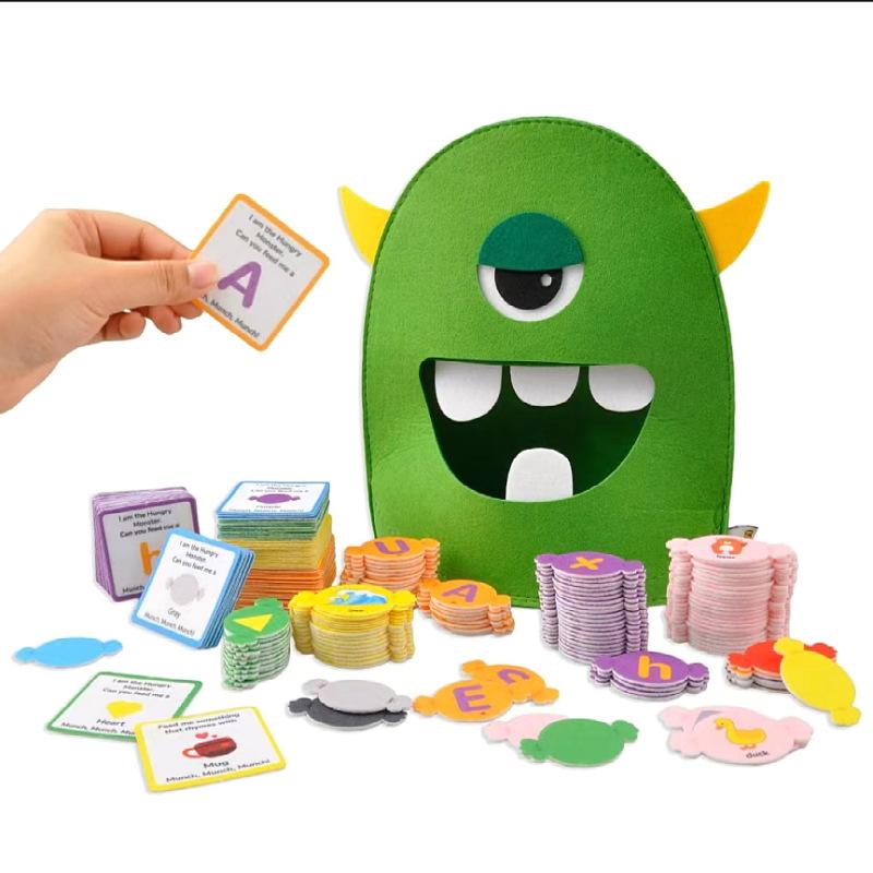 Обучающая игрушка Алфавит для малышей Монстр ABC Распознавание букв Игра на сопоставление Монтессори Дошкольные Цветные войлочные игрушки Игрушки для детей