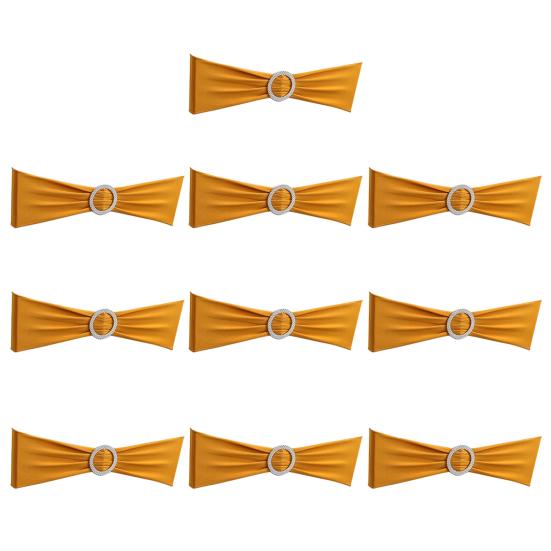 10 шт. чехлов на спинки стульев, однотонные, с круглой пряжкой, эластичные, многоразовые