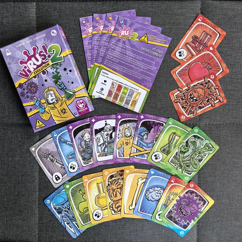 Virus 1y2y3 Spanish Card Game 2 To 6 Players Table Set