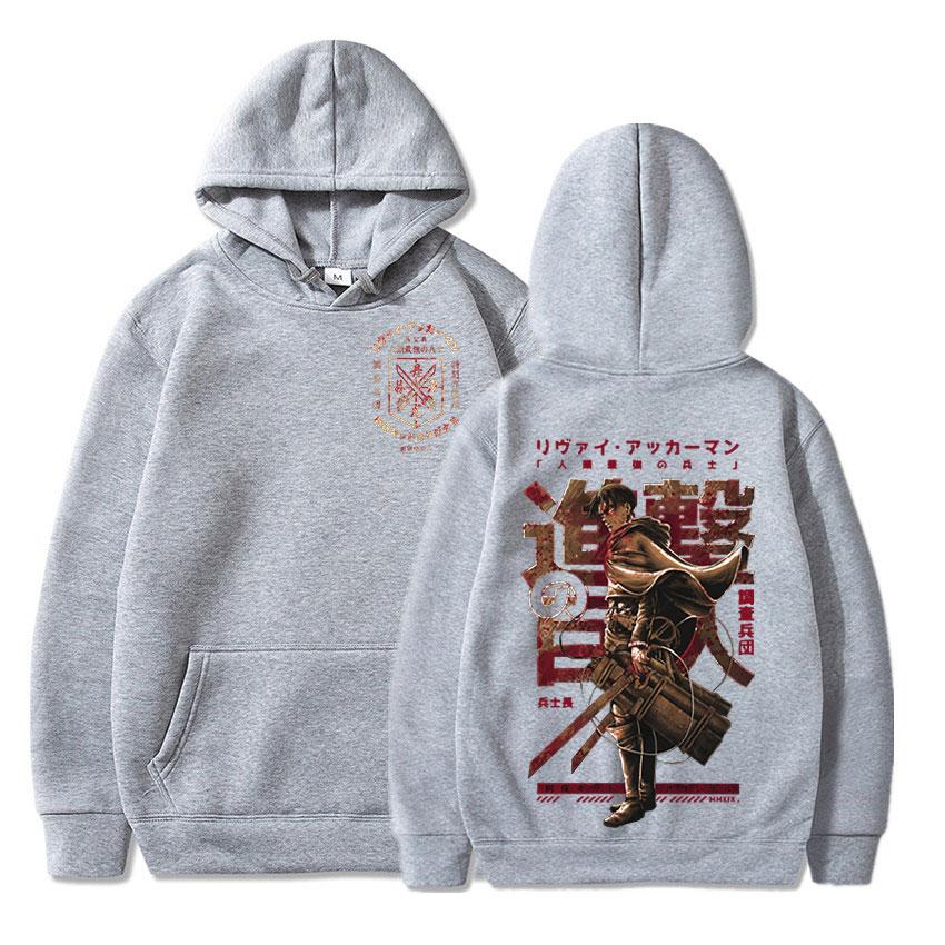 Hot Anime Attack On Titan Levi Graphic Printed Hooded Men Women Hoodies Plus Size Sweatshirt Harajuku Streetwear Clothes Tops