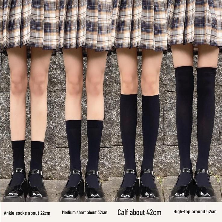 Velvet Over-the-Knee Women's Thigh High Black Silk Slimming Socks