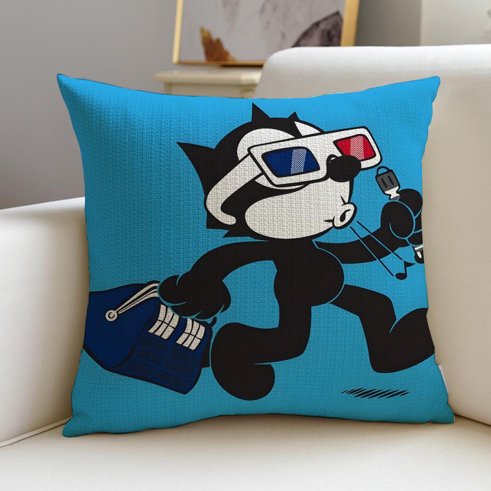 Classic FFelix the CatS Cushion Cover Breathable and skinfriendly linen pillowcase square removable and washable cushion