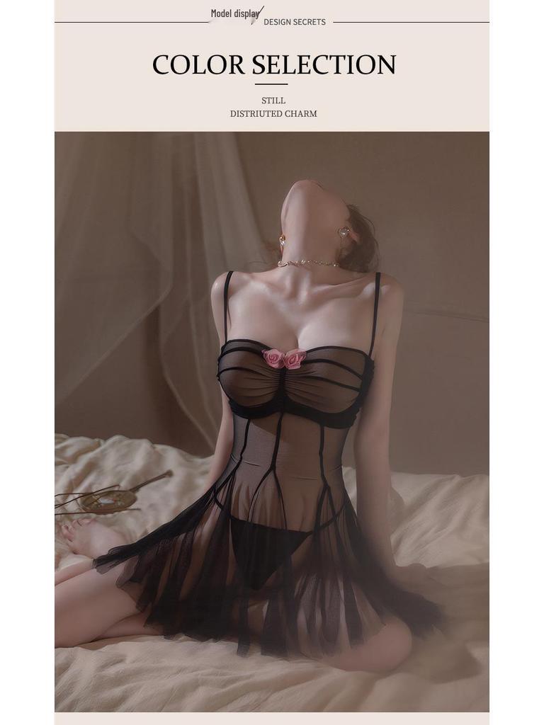 Какая ночь сегодня 2025 Женское сексуальное кружевное ночное платье-комбинация с косточками, push-up, на тонких бретельках