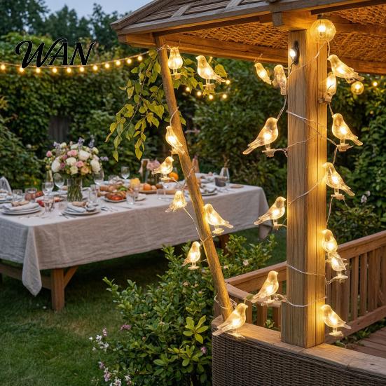 Solar Lawn Lights for Night Use Bird String Lights, Outdoor Waterproof Garden Light, Warm Glow LED Light Patio Balcony Decor Weatherproof Chain