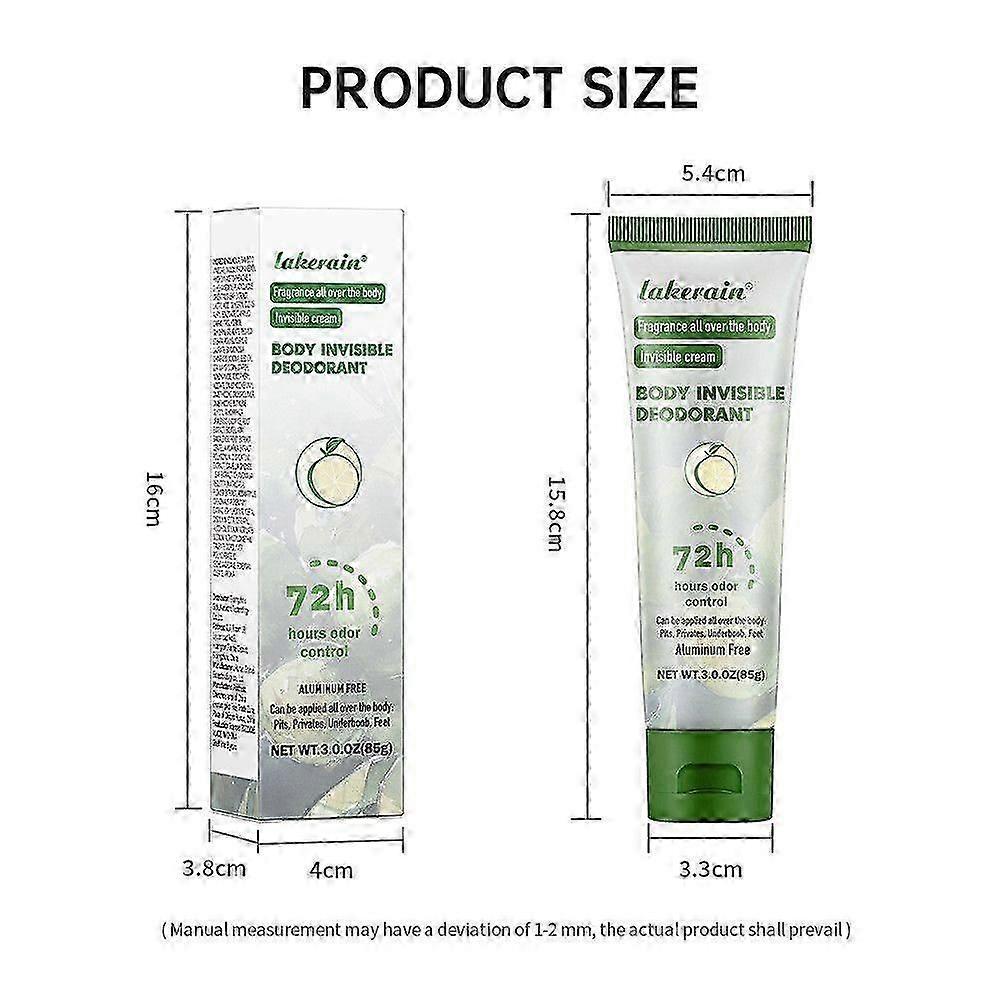 Women's Full Body Deodorant Cream for 72-Hour Odour Control, Invisible Formula for Armpits and Private Areas in the UK