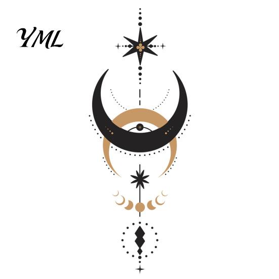 Creative Gifts for Home Makeover Bohemian Star And Moon Wall Stickers, Waterproof PVC Decals, Geometric Art Mural, Durable Balcony Glass Stickers Peel
